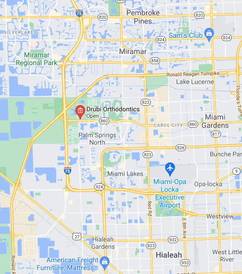 Drubi Orthodontics Hialeah Map